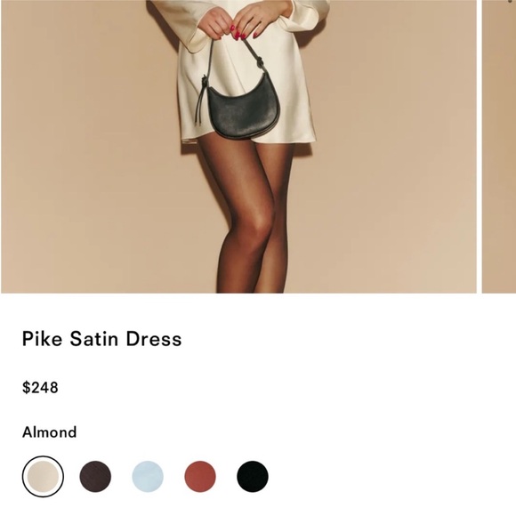 Elegant Cream Satin Dress - Picture 5 of 6